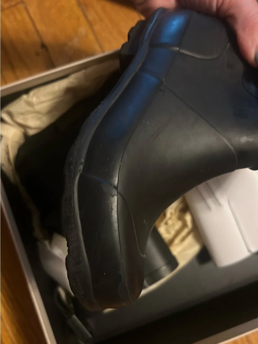 Burberry Matte Black Mid-Calf Rubber Rain Boots with Buckle Size 11.5 USA kids